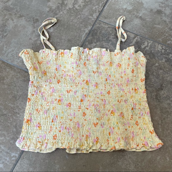 Ralph Ralph Lauren Yellow Floral Crop Tank Top - Picture 8 of 9